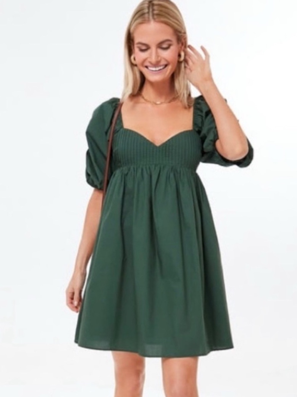 Tuckernuck Hyacinth House Green Sasha Emerald Puff Sleeve Dress XS